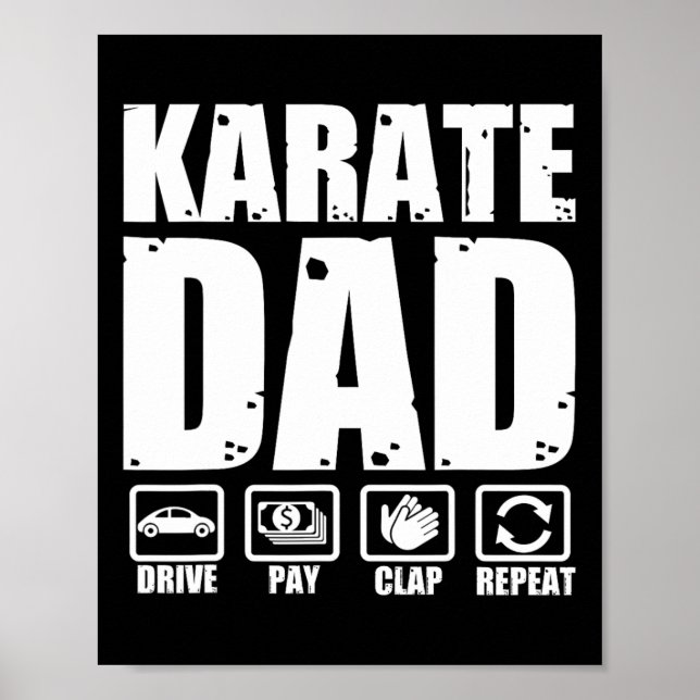 Poster Funny Karate Papa Arts martiaux Père Humours Pères (Devant)