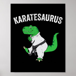 Poster Funny Karate T Rex Dinosaur Cute Dino Martial Arts