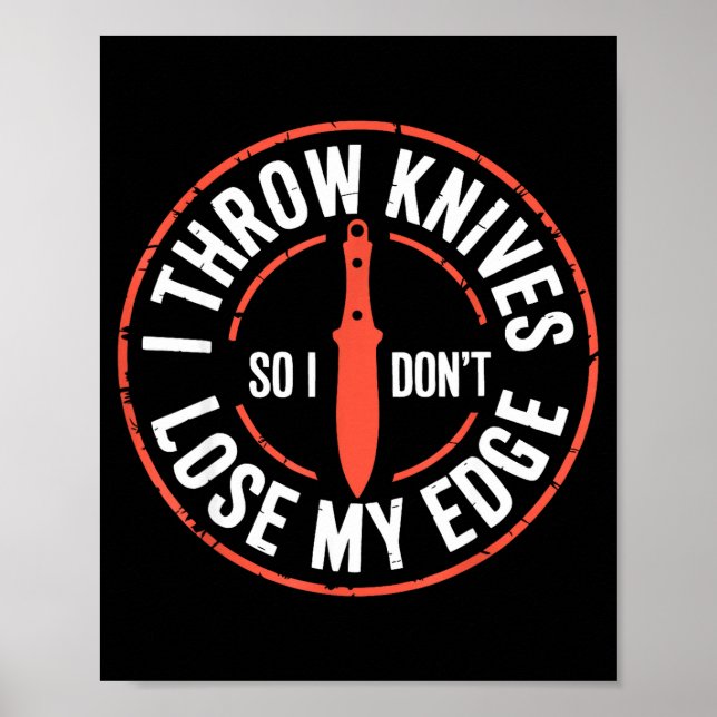 Poster Funny Knife Thrower I Throw Knives  (Devant)