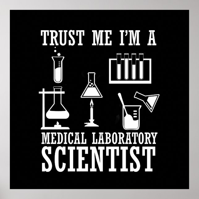 Poster Funny laboratoire médical technicien scientifique  (Devant)