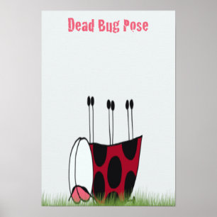 Poster Funny Ladybug Dead Bug Yoga Pose
