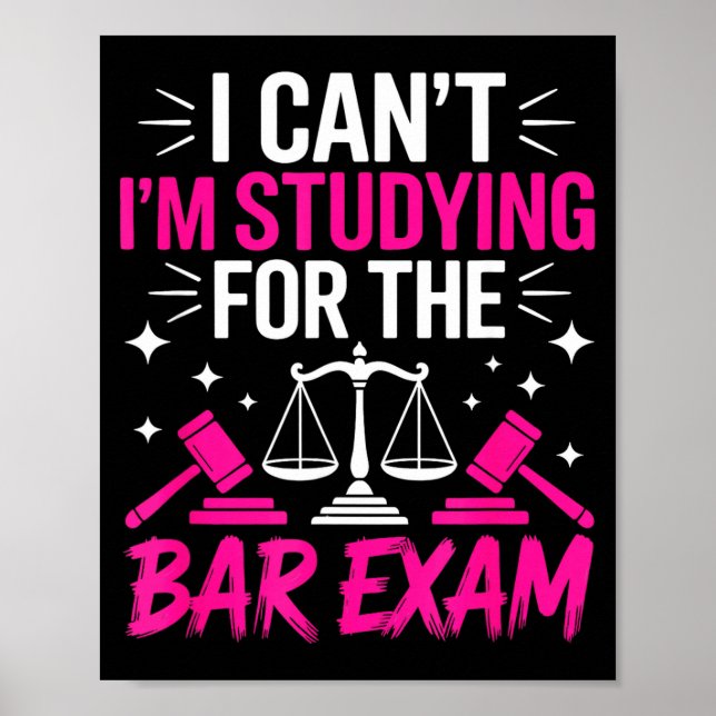Poster Funny Law School Student Gift - Can't Studying For (Devant)