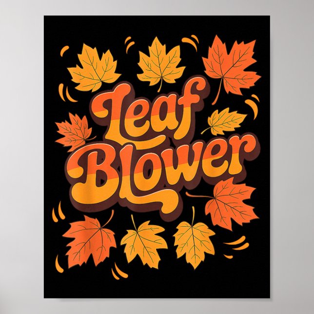 Poster Funny Leaf Blower Fall Costume Couple Halloween Ma (Devant)