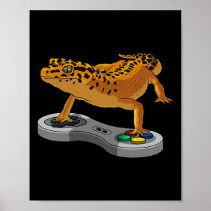 Poster Funny Léopard Gecko Dragon Barbu Cadeau Enfants Co