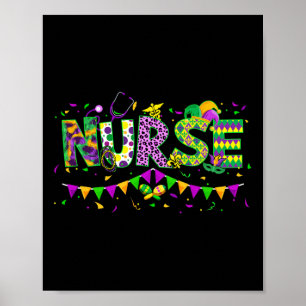 Poster Funny Leopard Mardi Gras Nurse Nurse School Appa