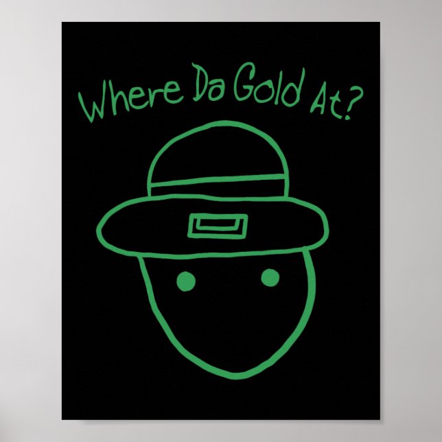 Poster Funny Leprechaun Amateur Sketch meme Irish St Part (Devant)