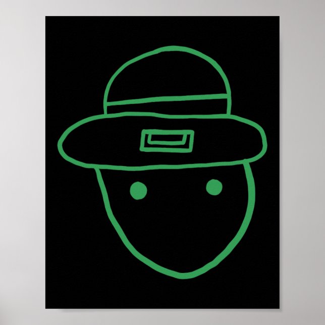 Poster Funny Leprechaun Amateur Sketch meme Irish St Part (Devant)