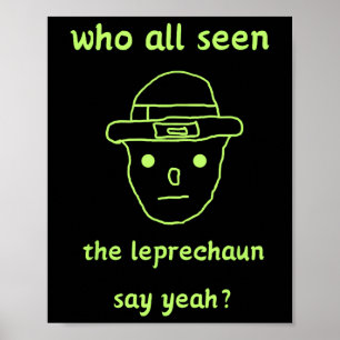 Poster Funny Leprechaun Amateur Sketch meme Irish St Part