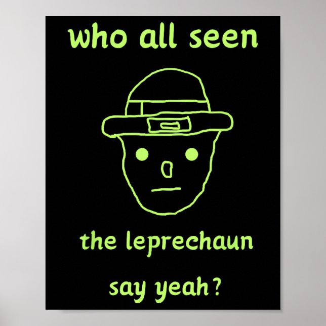 Poster Funny Leprechaun Amateur Sketch meme Irish St Part (Devant)