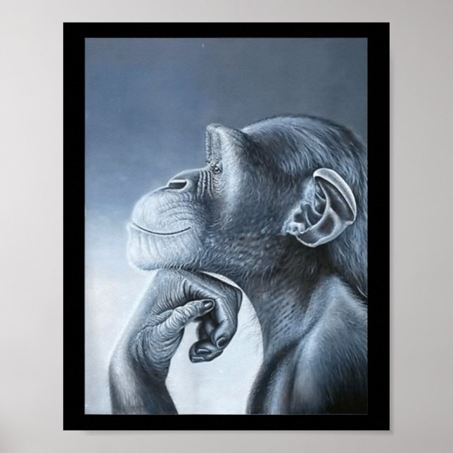 Poster Funny Lion Singe Mème Ragebait Mème Brainrot Gen (Devant)