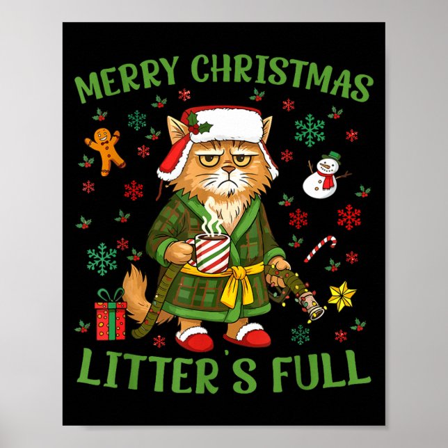 Poster Funny Litter’s Full Cat Parody Tee Christmas  (Devant)