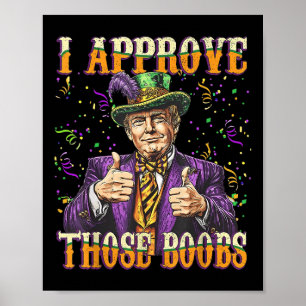 Poster Funny Mardi Gras Usa J'Approuve Ces S