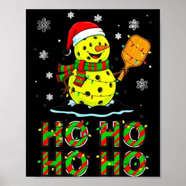 Poster Funny Matching Family Santa Ho Ho Ho Ckleball Chri (Devant)