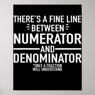 Poster Funny Math Enseignant Numérateur dénominateur Math