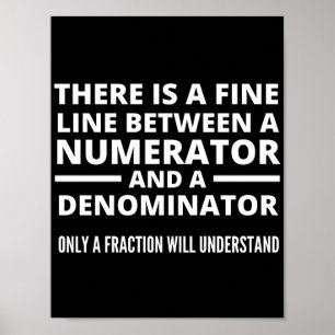 Poster Funny Math FINE LIGNE NUMÉRATEUR DENOMINATEUR