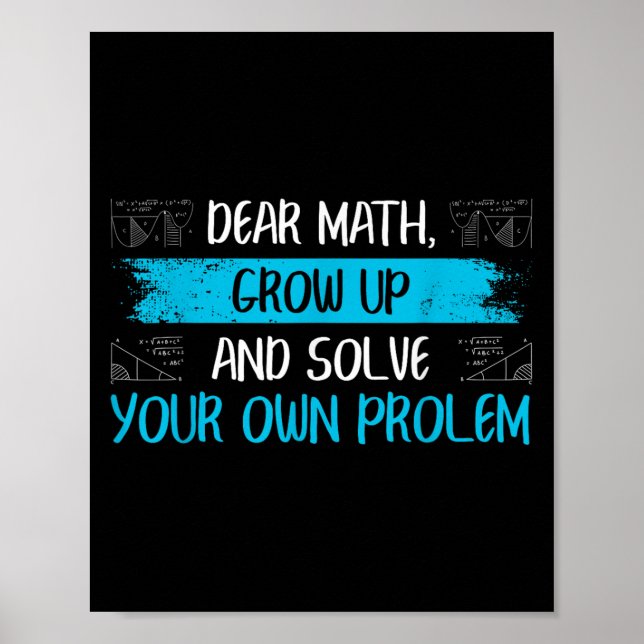 Poster Funny Math Quote Back To School Girls Boys Teens  (Devant)