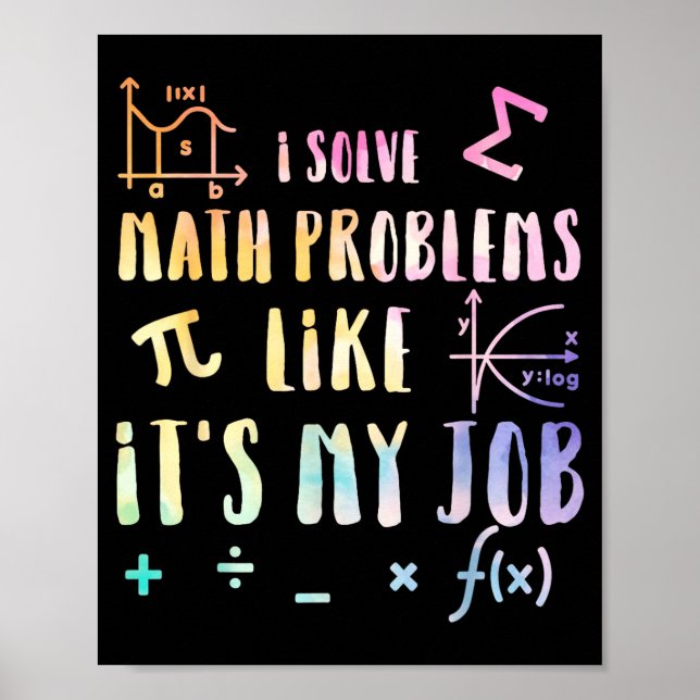 Poster Funny Math Quote For Teacher Student Stem Geek Gif (Devant)