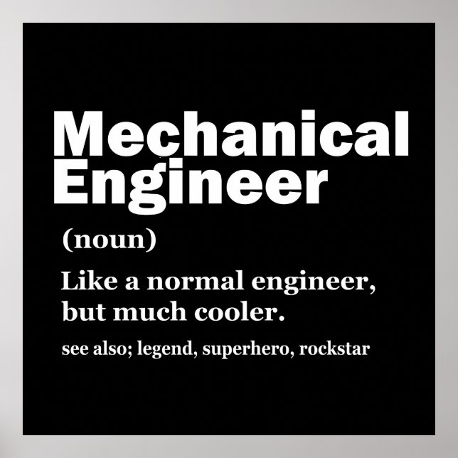 Poster Funny Mechanical Engineer Definition Engineering (Devant)