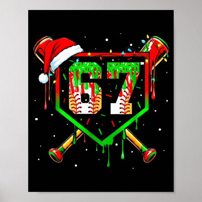 Poster Funny Meme 67 Christmas Baseball Ice Cream Men Boy (Devant)