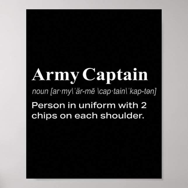 Poster Funny Military Army Captain Definition Gift  (Devant)
