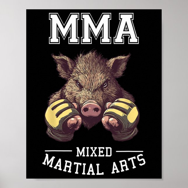 Poster Funny Mixed martial art Boar - Thai Boxing Cage Co (Devant)