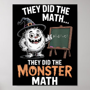 Poster Funny Monster Math Enseignant Halloween Yeti Costu