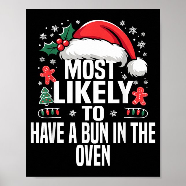Poster Funny Most Likely To Christmas Family Pajama Match (Devant)