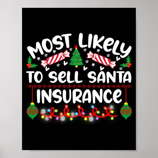 Poster Funny Most Likely To Sell Santa Insurance  (Devant)