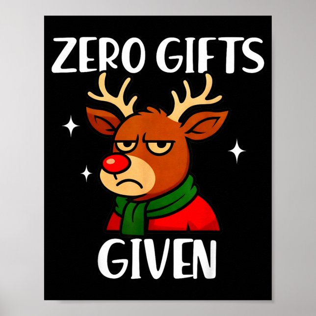 Poster Funny Mpy Reindeer Christmas Meme Zero Given  (Devant)