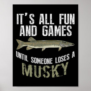 Poster Funny Musky Fishing Muskellunge Poisson D'Eau Douc
