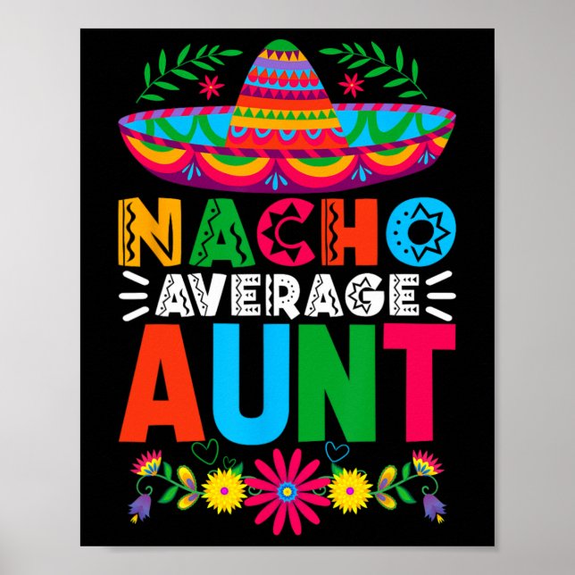 Poster Funny Nacho Tante Moyenne Sombrero Joyeux Cinco De (Devant)