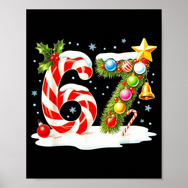 Poster Funny Nice Naughty 6 7 Christmas 67 Meme Xmas Boys (Devant)