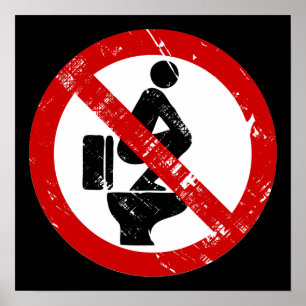 Poster Funny NO Feet sur le siège ⚠ signe thaï ⚠