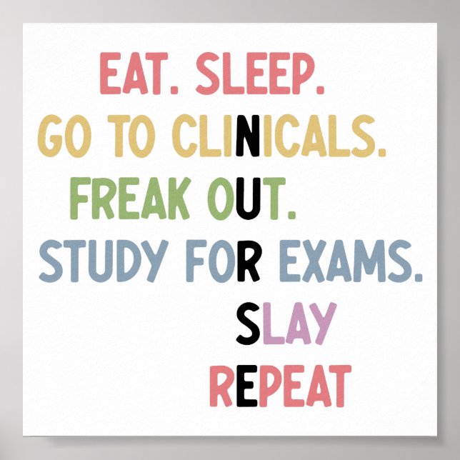Poster Funny Nurse School Student Future Nurse Cadfts (Devant)