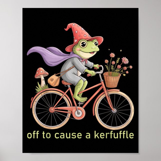 Poster Funny Off To Cause A Kerfuffle Whimsical Wizard Fr (Devant)