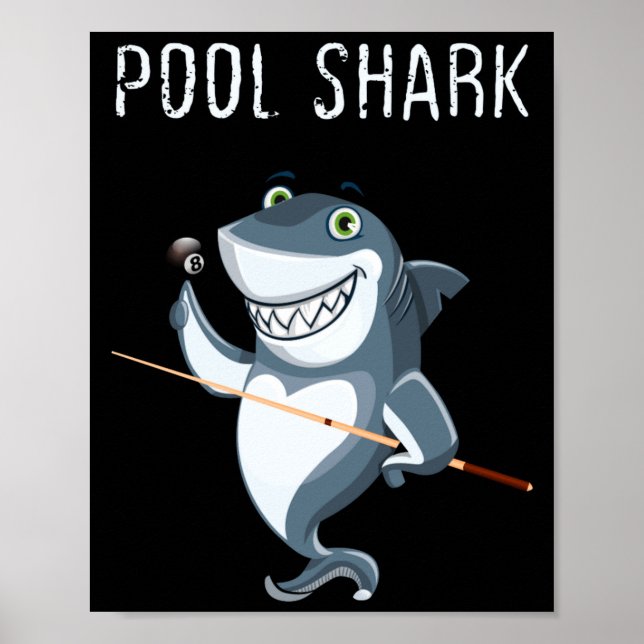 Poster Funny Ol Shark Ol Players Billiard  (Devant)