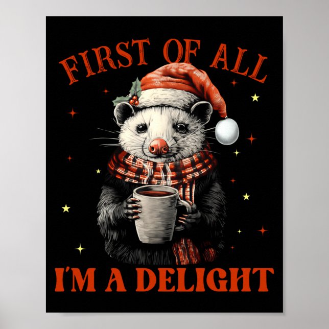 Poster Funny Ossums First Of All I'm A Delight Merry Chri (Devant)