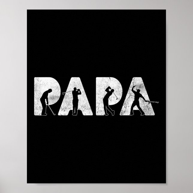 Poster Funny Papa Papa Golf Papa Daddy Funny Fête des pèr (Devant)
