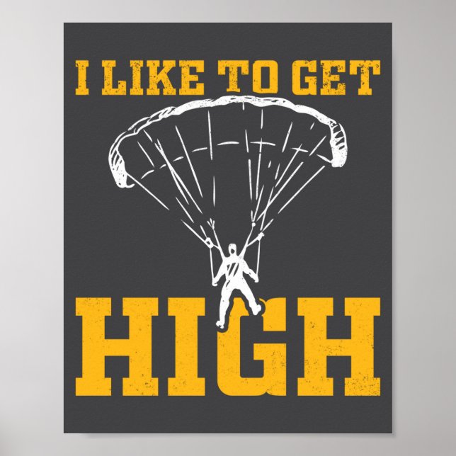 Poster Funny Parachute Quote Skydiver  (Devant)