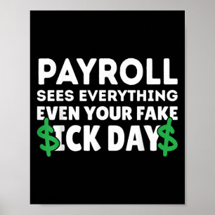 Poster Funny Payroll voit tout Spécialiste de la paie M