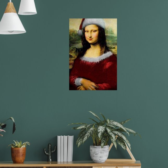 Poster Funny Père Noël Mona Lisa Joyeux Noël (Salon 1)