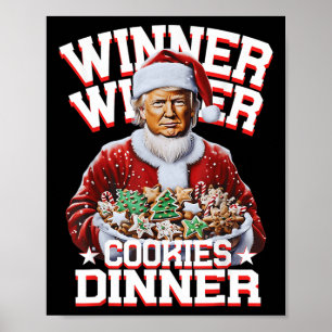 Poster Funny Père Noël Trump Gagnante de Noël Cookies
