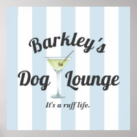 Funny Personnalisé Blue Stripe Dog Lounge