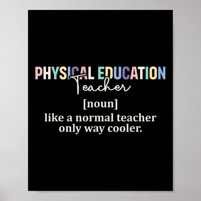 Poster Funny Physical Education Teacher Definition Back T (Devant)