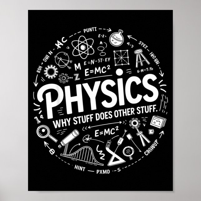 Poster Funny Physics Nerd Science Humor Stem Quote  (Devant)