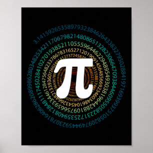 Poster Funny Pi Day 3.14 Pi Spiral Math Geek Teac étudian