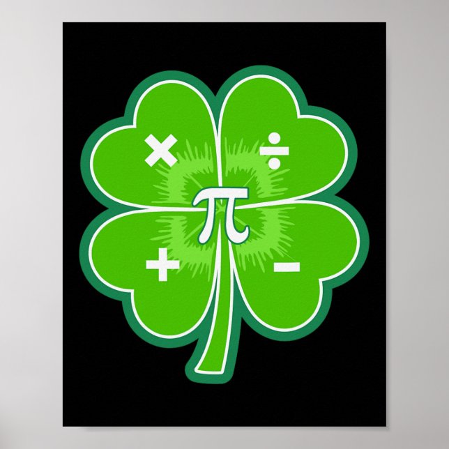 Poster Funny Pi Day Math Patricks Day Chance Shamrock Ver (Devant)