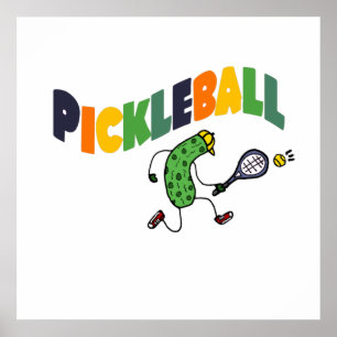 Poster Funny Pickleball Pickle Playing Pickleball