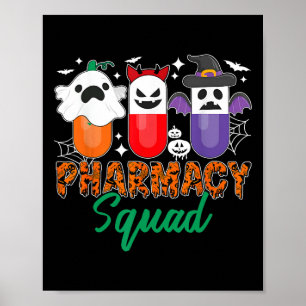 Poster Funny Pills Pharmacy Cute Halloween Pharmacy Squ