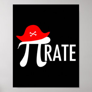 Poster Funny Pirate Math Pun - Pi Day Symbole Humour Tee